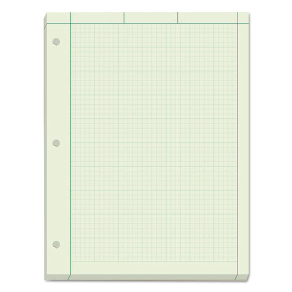 Engineering Computation Pads, Cross-Section Quadrille Rule (5 sq/in, 1 sq/in), Green Cover, 200 Green-Tint 8.5 x 11 Sheets