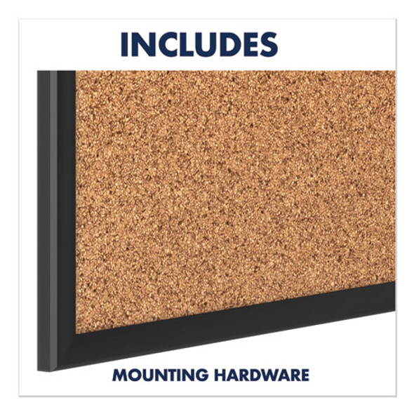 Classic Series Cork Bulletin Board, 48" x 36", Tan Surface, Black Aluminum Frame