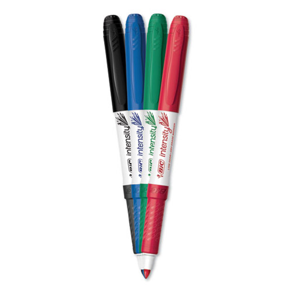 Intensity Low Odor Fine Point Dry Erase Marker, Fine Bullet Tip, Assorted Colors, 4/Set