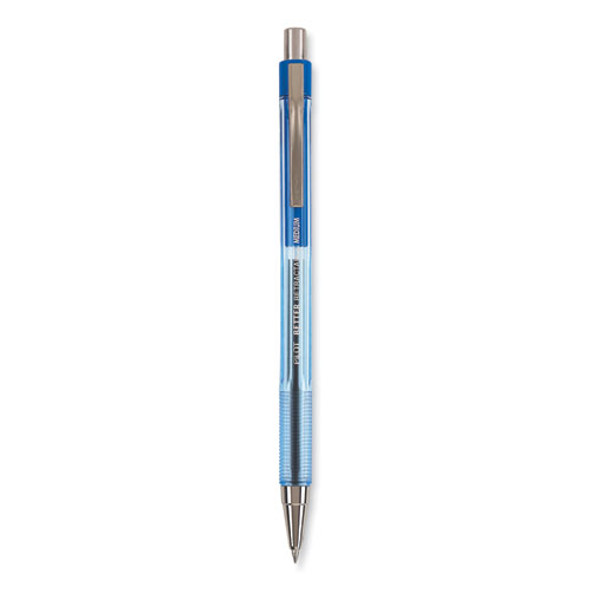 Better Ballpoint Pen, Retractable, Medium 1 mm, Blue Ink, Translucent Blue Barrel, Dozen