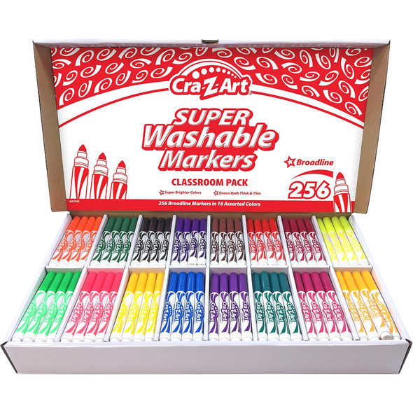 Washable Broad Line Markers Classroom Pack, 256 Count