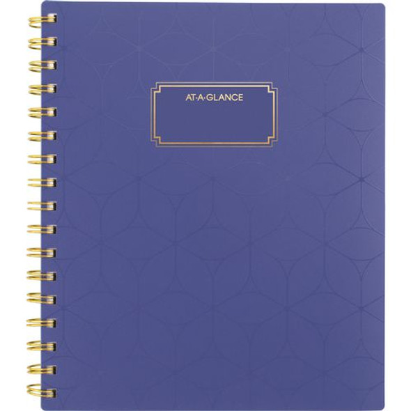 Badge Geo Weekly/Monthly Planner, 8.88 x 7.69, Purple/Gold Cover, 13-Month (Jan to Jan): 2025 to 2026
