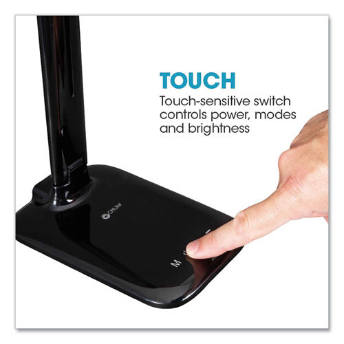 Wellness Series Slimline LED Desk Lamp, 5" to 20.25" High, Black