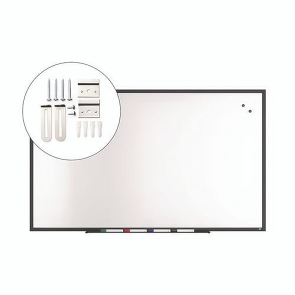Magnetic Steel Dry Erase Board, 36" x 60", White Surface, Black Aluminum Frame Magnetic Steel Dry Erase Board, 36" x 60", White Surface, Black Aluminum Frame