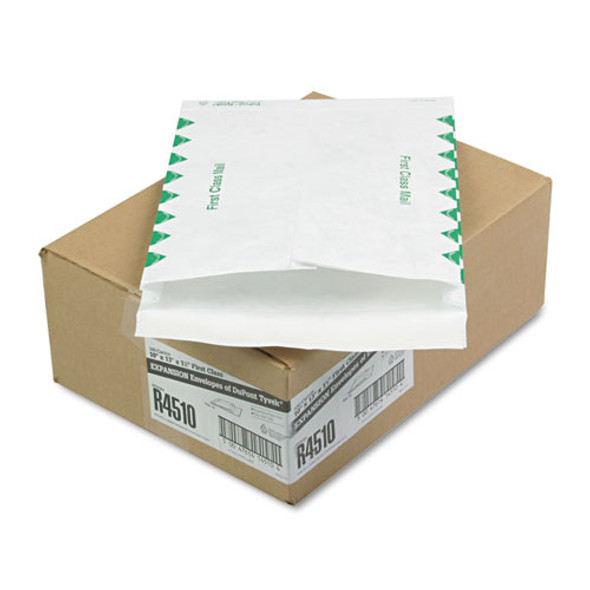14 lb Tyvek Open End Expansion Mailer Value Pack, First Class, #13 1/2, Flip-Stik, Redi-Strip Closure, 10 x 13, White,100/CT