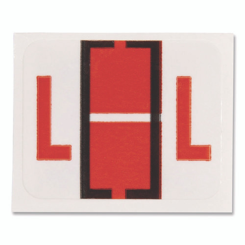 A-Z Color-Coded End Tab Filing Labels, L, 1 x 1.25, White, 500/Roll