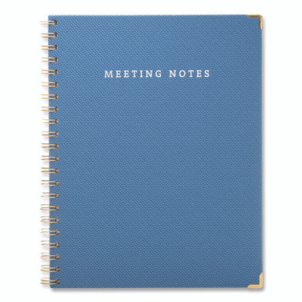 Meeting Notes Book, Space for Up to 159 Meetings, Meeting-Minutes/Notes Format, Blue/Gold Cover, (80) 11 x 8.5 Sheets