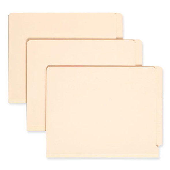 Manila End Tab Classification Folders, 2" Expansion, 1 Divider, 4 Fasteners, Letter Size, Manila Exterior, 10/Box