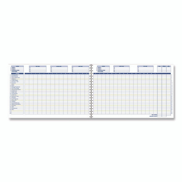 Home/Office Weekly/Monthly Budget Book, Two-Page Spread: 15 Columns, Royal Blue Cover, 7 x 10 Sheets, 32 Sheets/Book