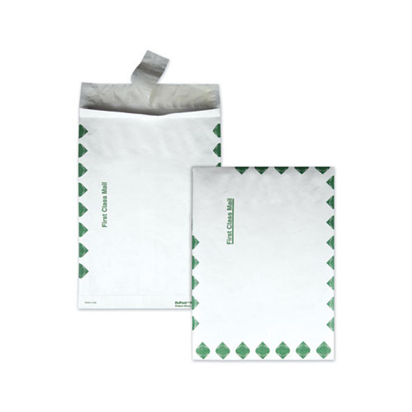 Heavy 18 lb Tyvek Open End Expansion Mailers, First Class, #13 1/2, Square Flap, Redi-Strip Closure, 10 x 13, White, 100/CT