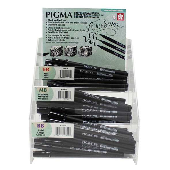 Pigma Professional Brush Pen, Assorted Sizes, 72-Pack