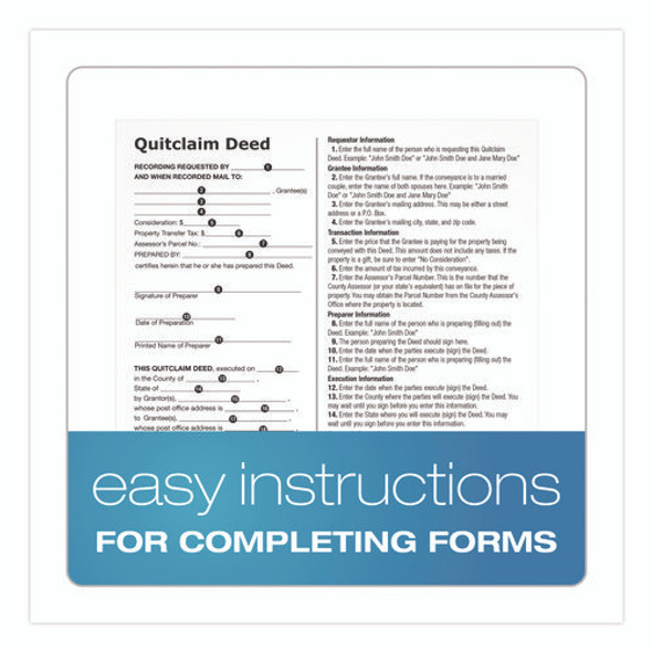 Quitclaim Deed Forms with Instructions and Free Downloads, One-Part (No Copies), 8.5 x 11, 4 Forms Total