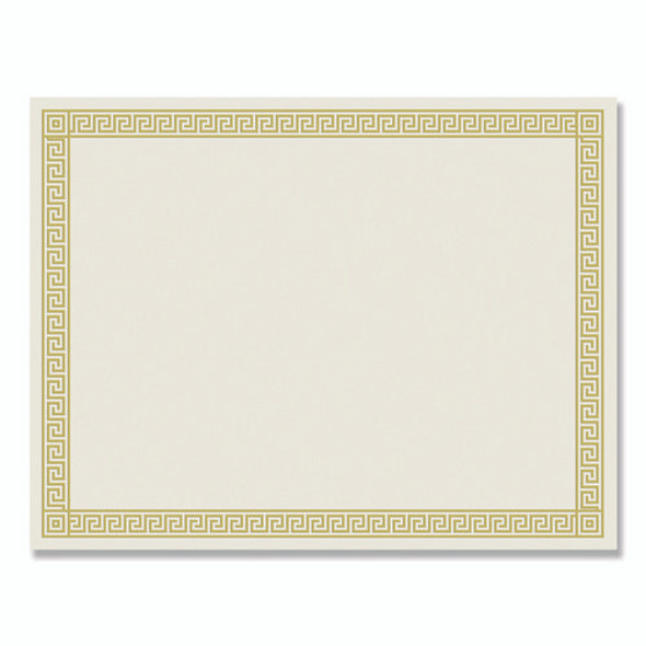 Foil Border Certificates, 8.5 x 11, Ivory/Gold with Channel Gold Border, 12/Pack Foil Border Certificates, 8.5 x 11, Ivory/Gold with Channel Gold Border, 12/Pack