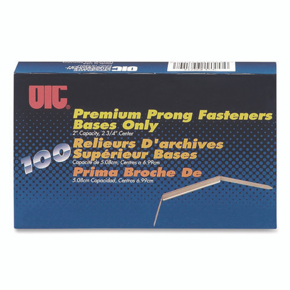 Prong Fastener Base, 2" Capacity, 2.75" Center to Center, Silver, 100/Box