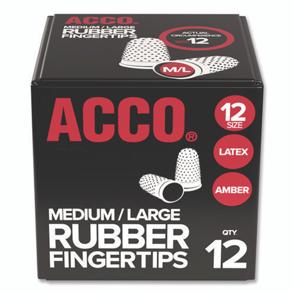Rubber Finger Tips, 12 (Medium-Large), Amber, Dozen