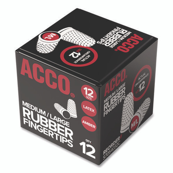 Rubber Finger Tips, 12 (Medium-Large), Amber, Dozen