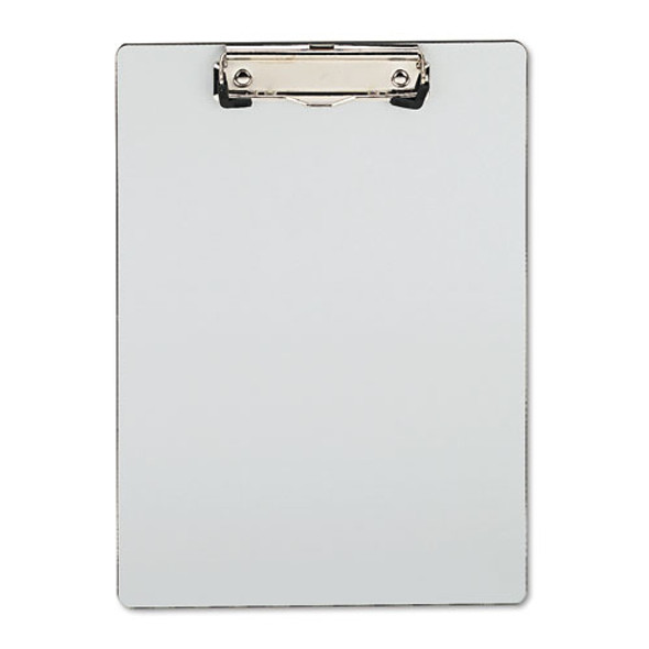 Plastic Brushed Aluminum Clipboard, Portrait Orientation, 0.5" Clip Capacity, Holds 8.5 x 11 Sheets, Silver