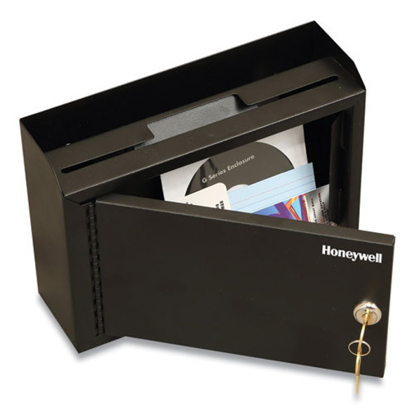 Drop Box Safe with Keys, 9.9 x 3 x 7.1, 0.12 cu ft, Black