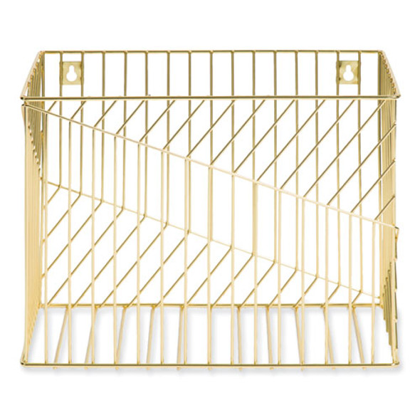 Vena Hanging File Basket, Letter Size, 6.85" Long, Gold