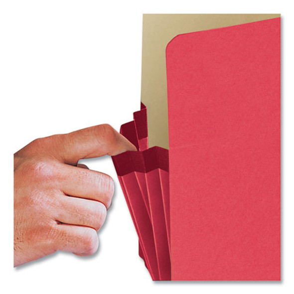 Colored File Pockets, 3.5" Expansion, Letter Size, Red