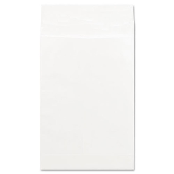 Deluxe Tyvek Expansion Envelopes, Open-End, 2" Capacity, #15 1/2, Square Flap, Self-Adhesive Closure, 12 x 16, White, 100/Box