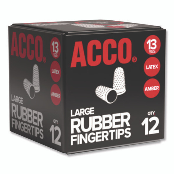 Rubber Finger Tips, 13 (Large), Amber, Dozen