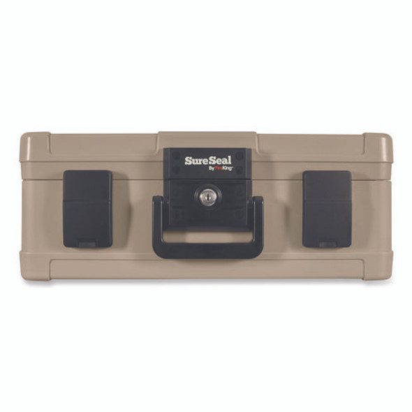 Fire and Waterproof Chest, 0.38 cu ft, 19.9w x 17d x 7.3h, Taupe