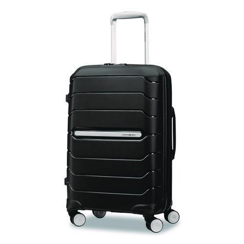 Freeform Hard Side Carry-On Suitcase, Four-Wheeled Spinner, 15.25 x 10 x 21.25, Black