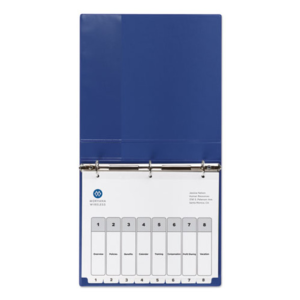 Customizable TOC Ready Index Black and White Dividers, 8-Tab, 1 to 8, 11 x 8.5, 1 Set