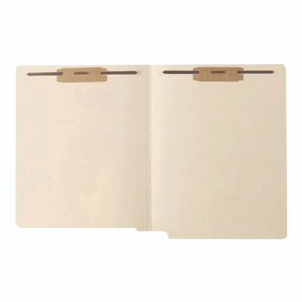 End Tab Fastener Folders, 0.75" Expansion, 2 Fasteners, Letter Size, Manila Exterior, 250/Box