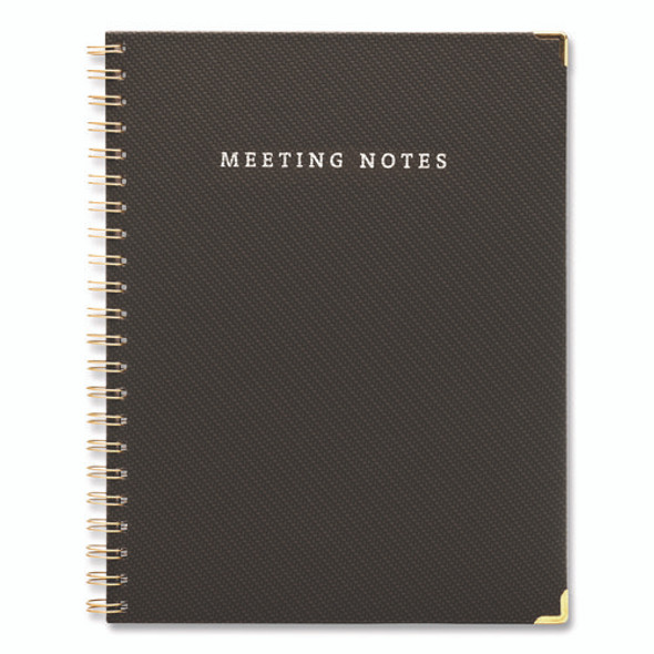 Meeting Notes Book, Space for Up to 159 Meetings, Meeting-Minutes/Notes Format, Black/Gold Cover, (80) 11 x 8.5 Sheets