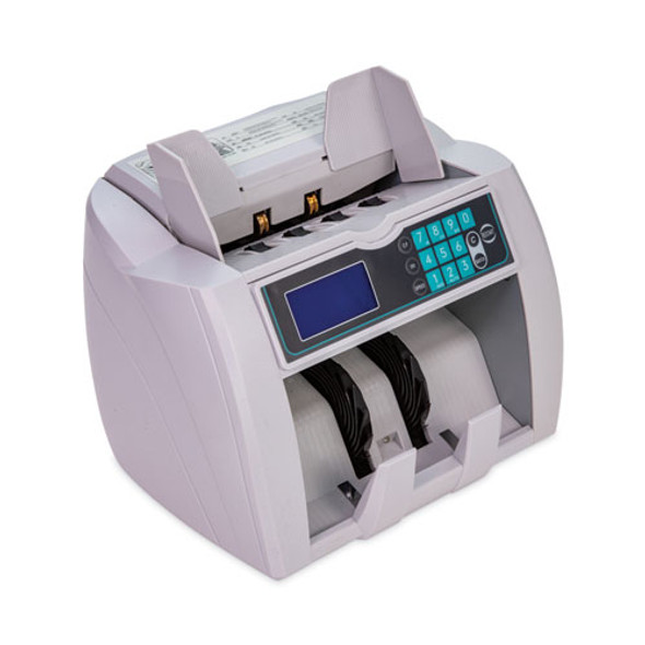 Bill Counter with Counterfeit Detection, 1,900 Bills/min, 10 x 13.6 x 11.6, White