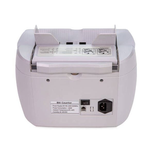Bill Counter with Counterfeit Detection, 1,900 Bills/min, 10 x 13.6 x 11.6, White