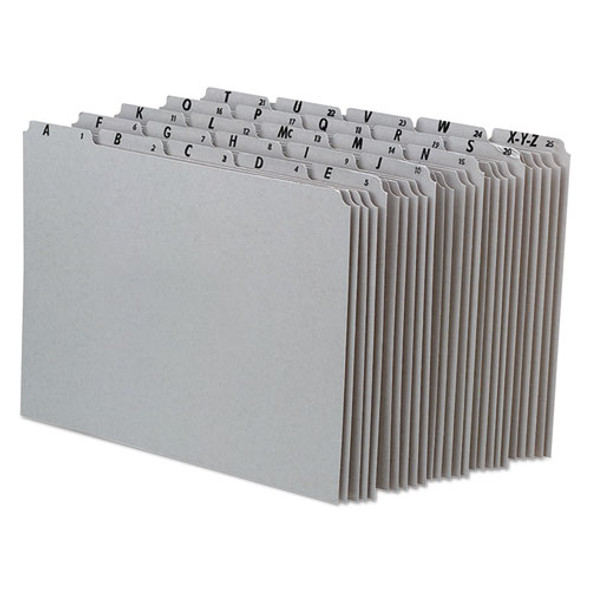 Top Tab A-Z File Guides, 1/5-Cut Top Tab, A to Z, 8.5 x 11, Gray, 25/Set