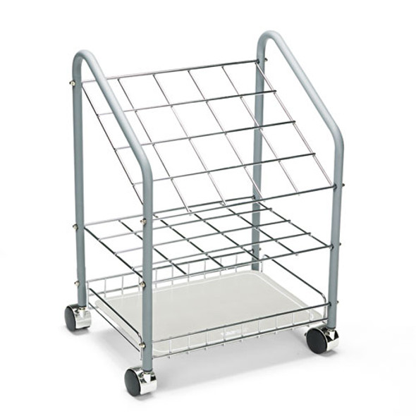 Wire Roll/Files, 20 Compartments, 18w x 12.75d x 24.5h, Gray