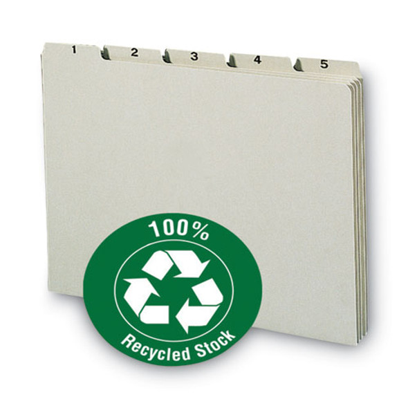 100% Recycled Daily Top Tab File Guide Set, 1/5-Cut Top Tab, 1 to 31, 8.5 x 11, Green, 31/Set
