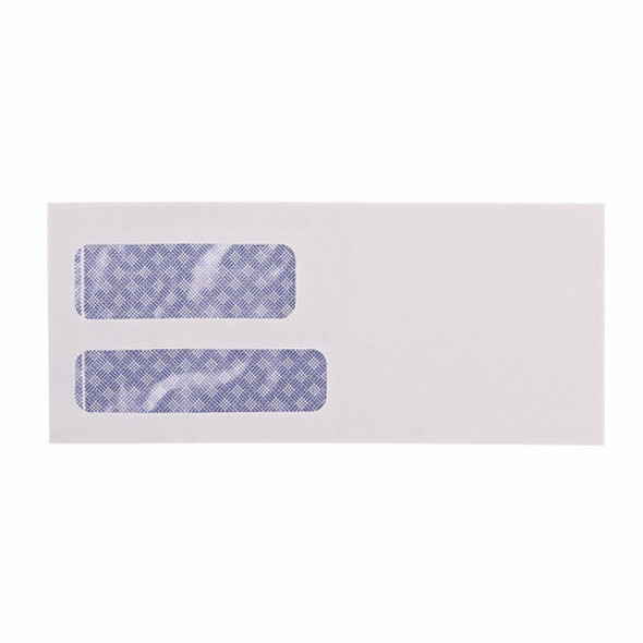 Double Window Business Envelope, #9, Commercial Flap, Gummed Closure, 3.88 x 8.88, White, 500/Box Double Window Business Envelope, #9, Commercial Flap, Gummed Closure, 3.88 x 8.88, White, 500/Box