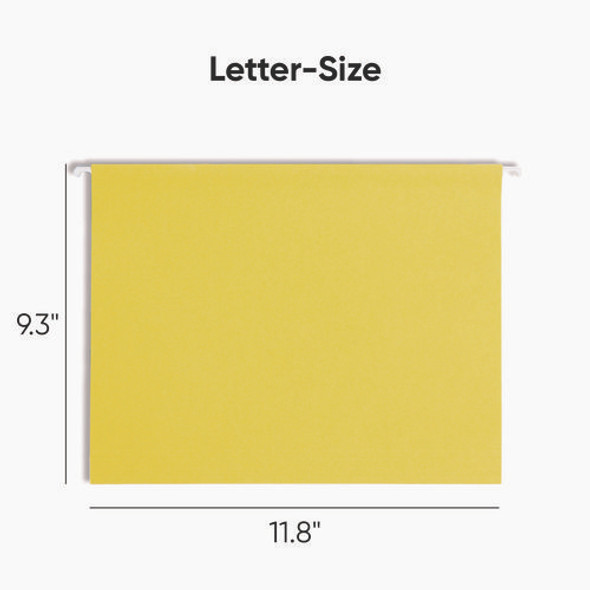 Colored Hanging File Folders with 1/5 Cut Tabs, Letter Size, 1/5-Cut Tabs, Assorted Bright Colors, 25/Box
