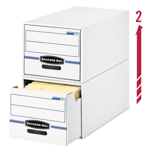 STOR/DRAWER Basic Space-Savings Storage Drawers, Letter Files, 14" x 25.5" x 11.5", White/Blue, 6/Carton