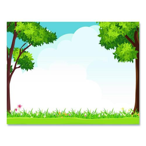 Tree Free Award Certificates, 8.5 x 11, Green/Brown/Blue, with Outside Scene Border, 15/Pack
