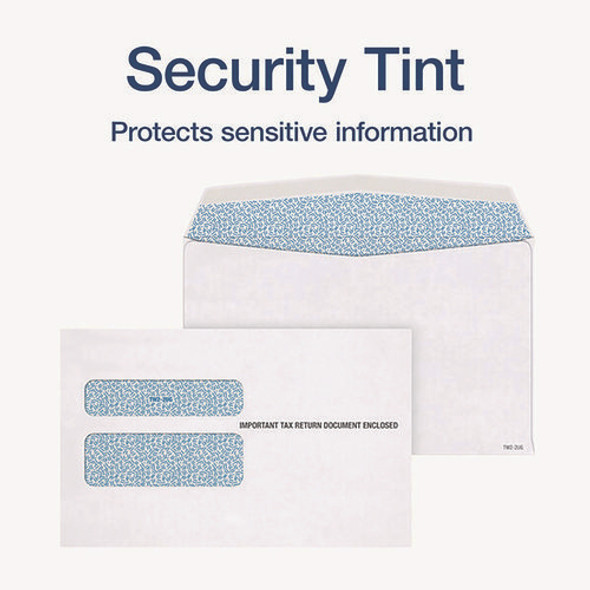 W-2 Gummed Seal Double-Window Envelopes, Commercial Flap, Gummed Closure, 5.63 x 9, White, 24/Pack