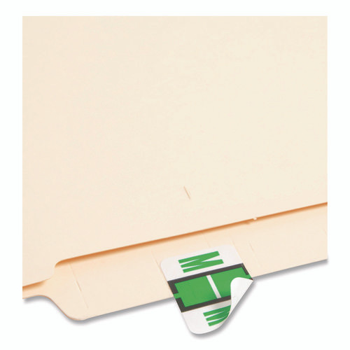 A-Z Color-Coded End Tab Filing Labels, M, 1 x 1.25, White, 500/Roll