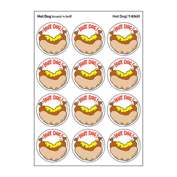 Hot Dog!/Hot Dog Scent Retro Scratch 'n Sniff Stinky Stickers®, 24 Per Pack, 6 Packs