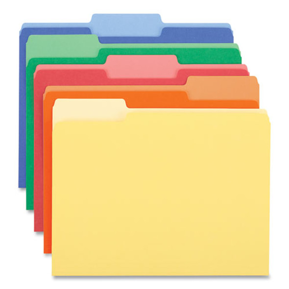 Deluxe Colored Top Tab File Folders, 1/3-Cut Tabs: Assorted, Letter Size, Assorted Colors, 100/Box
