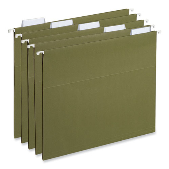 Hanging File Folder Plastic Index Tabs, 1/5-Cut, Clear, 2.25" Wide, 25/Pack
