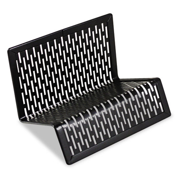 Urban Collection Punched Metal Business Card Holder, Holds 50 2 x 3.5 Cards, Perforated Steel, Black