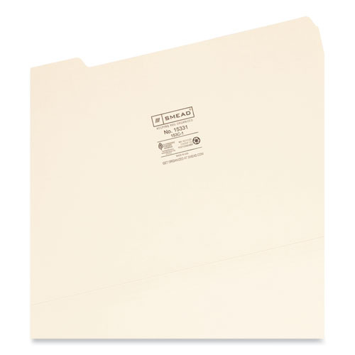 Manila File Folders, 1/3-Cut Tabs: Left Position, Legal Size, 0.75" Expansion, Manila, 100/Box