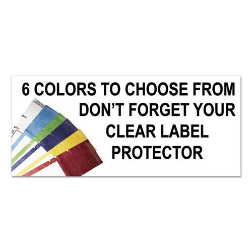 File Pocket Handles, 9.63 x 2, Yellow/White, 4/Sheet, 12 Sheets/Pack