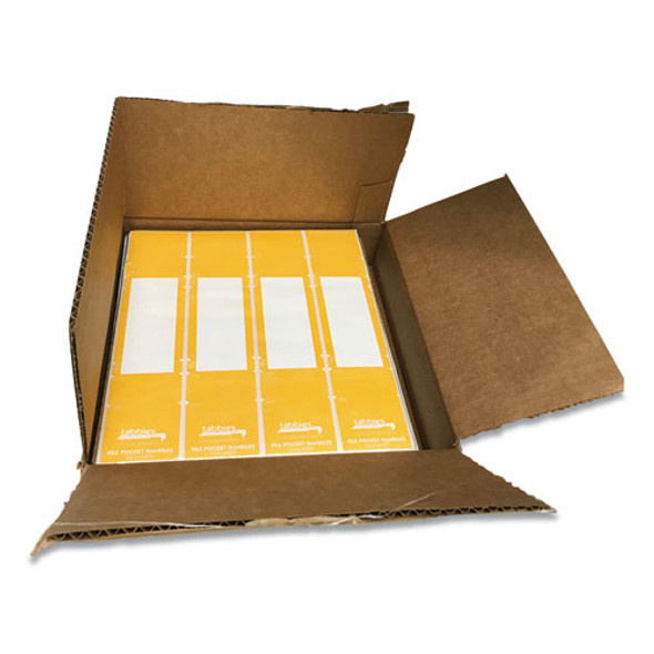 File Pocket Handles, 9.63 x 2, Yellow/White, 4/Sheet, 12 Sheets/Pack