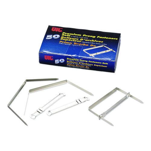 Two-Prong File Fastener Sets, 2" Capacity, 2.75" Center to Center, Silver, 50/Box